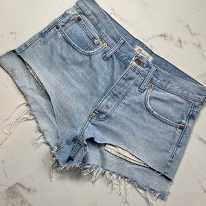 Madewell Relaxed Denim Cut Off Shorts Sz 27 Distressed Micro mini grunge